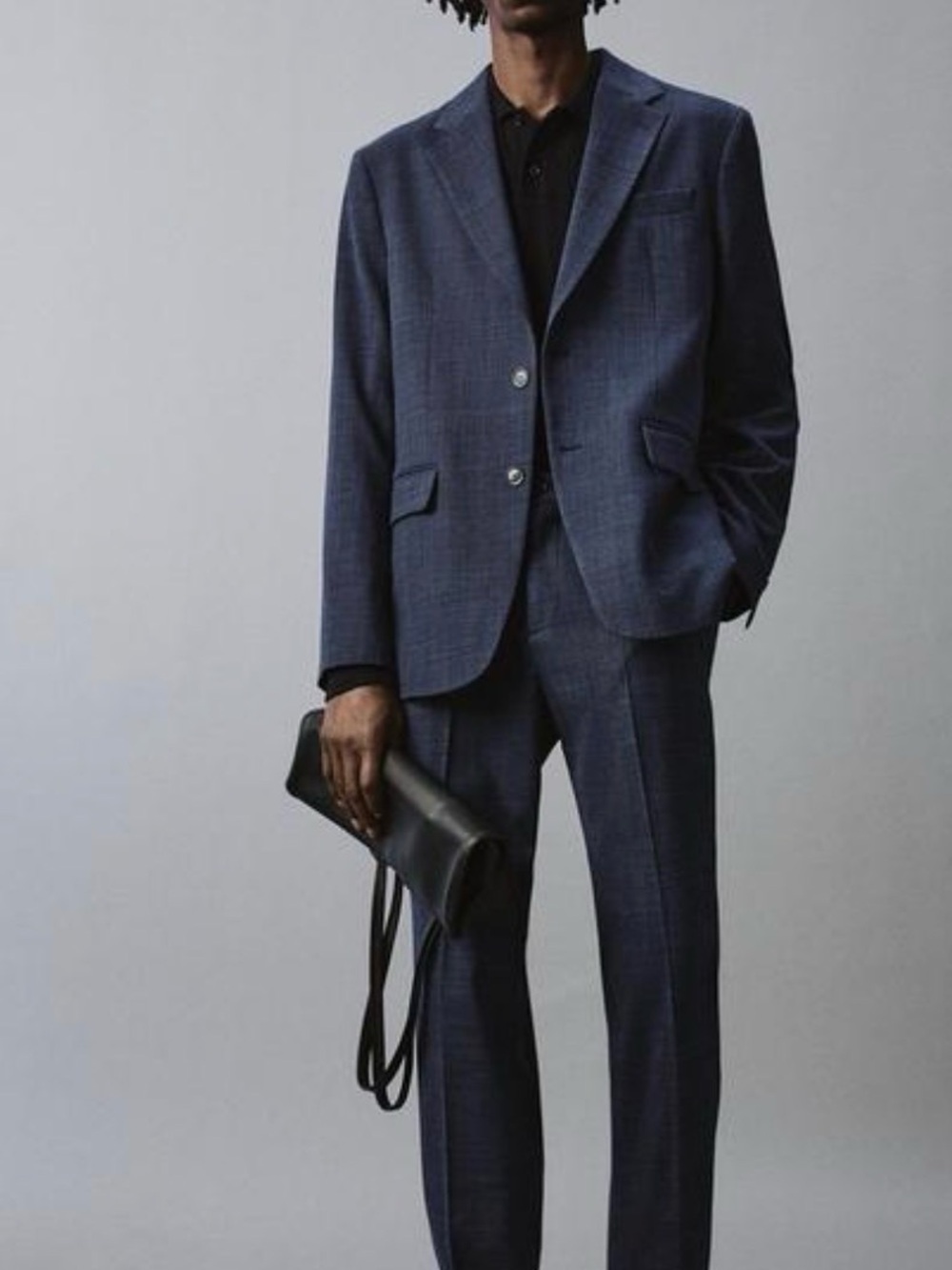 Zara Man Blazer 2Buttons Navy Gray , size 42